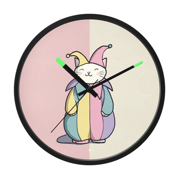 Indoor 12' Voice-Activated Luminous Decoration Wall Clock With LED Night Light Colorful Costume