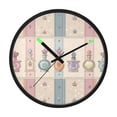 thumbnail image 1 of Indoor 12' Voice-Activated Luminous Decoration Wall Clock With LED Night Light Cream Background with White Polka Dots, 1 of 8