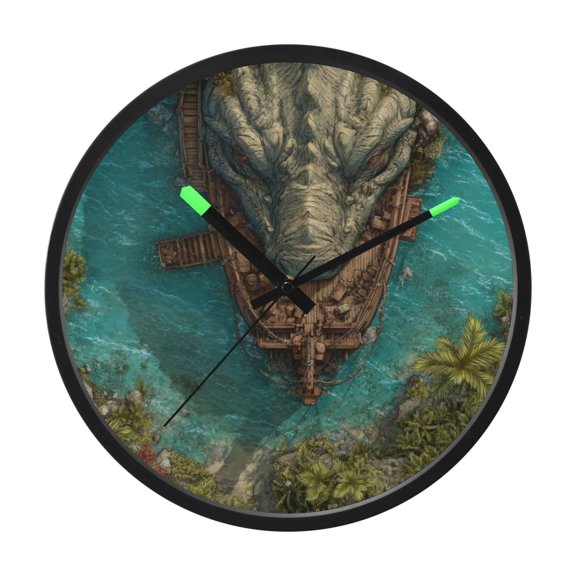 Indoor 12' Voice-Activated Luminous Decoration Wall Clock With LED Night Light Crusoe-style Monster
