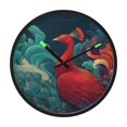 thumbnail image 1 of Indoor 12' Voice-Activated Luminous Decoration Wall Clock With LED Night Light Elegant Red Peacock, 1 of 8