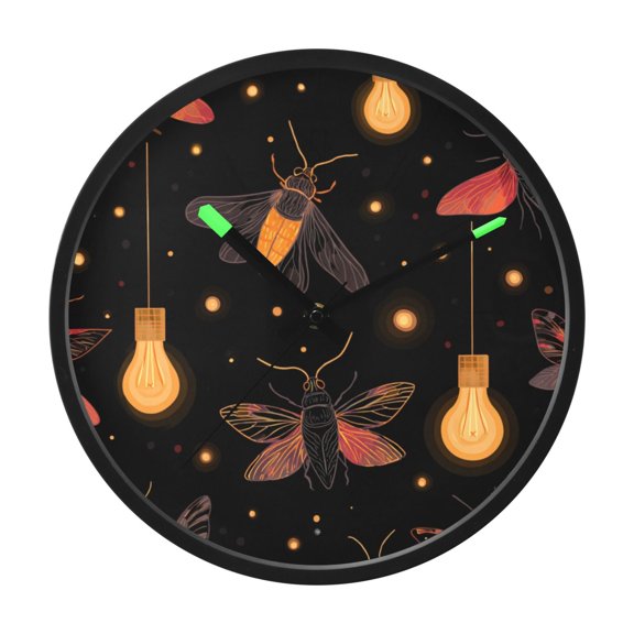 Indoor 12' Voice-Activated Luminous Decoration Wall Clock With LED Night Light Fireflies