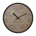 thumbnail image 1 of Indoor 12' Voice-Activated Luminous Decoration Wall Clock With LED Night Light Fleur-de-lis Motifs, 1 of 8