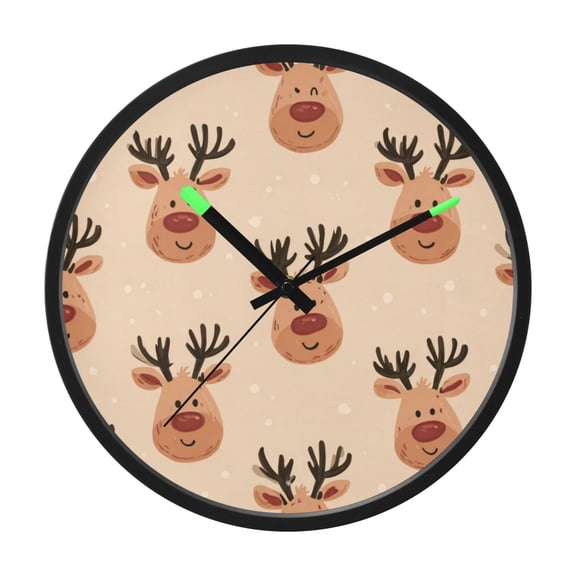 Indoor 12' Voice-Activated Luminous Decoration Wall Clock With LED Night Light Friendly Faces