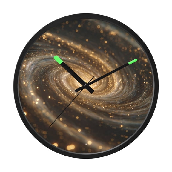 Indoor 12' Voice-Activated Luminous Decoration Wall Clock With LED Night Light Glitter Galaxy