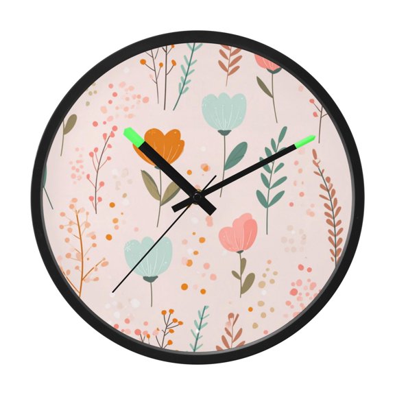 Indoor 12' Voice-Activated Luminous Decoration Wall Clock With LED Night Light Hand-drawn Patterns