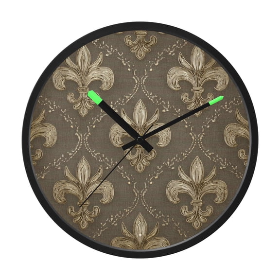 Indoor 12' Voice-Activated Luminous Decoration Wall Clock With LED Night Light Harmonious Pattern