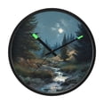 thumbnail image 1 of Indoor 12' Voice-Activated Luminous Decoration Wall Clock With LED Night Light Illuminated by Moonlight, 1 of 8