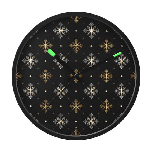 Indoor 12' Voice-Activated Luminous Decoration Wall Clock With LED Night Light Intricate Crosses Decorative