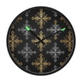 thumbnail image 1 of Indoor 12' Voice-Activated Luminous Decoration Wall Clock With LED Night Light Intricate Pattern, 1 of 8