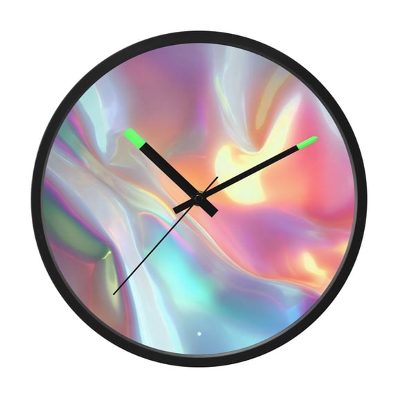 Indoor 12' Voice-Activated Luminous Decoration Wall Clock With LED Night Light Laser Background