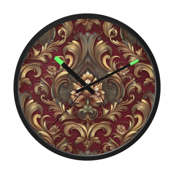 Indoor 12' Voice-Activated Luminous Decoration Wall Clock With LED Night Light Luxurious Of Baroque