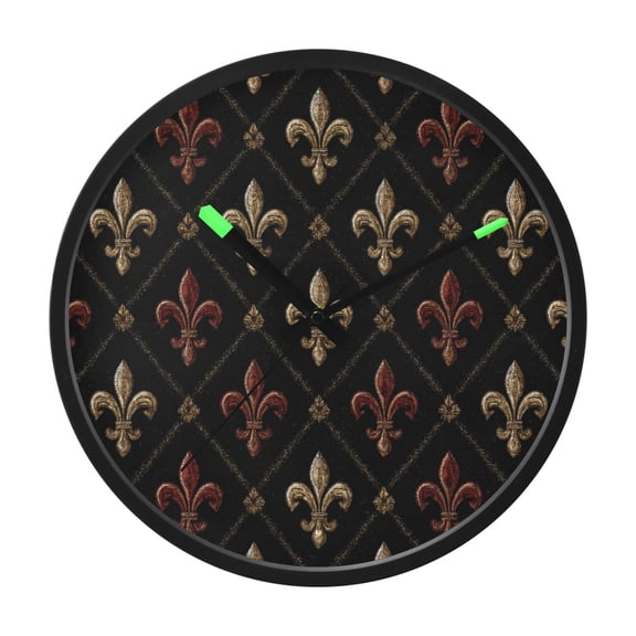 Indoor 12' Voice-Activated Luminous Decoration Wall Clock With LED Night Light Pattern Of Fleur-de-lis