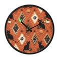 thumbnail image 1 of Indoor 12' Voice-Activated Luminous Decoration Wall Clock With LED Night Light Pumpkins Black Cat, 1 of 8