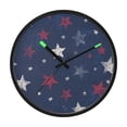 thumbnail image 1 of Indoor 12' Voice-Activated Luminous Decoration Wall Clock With LED Night Light Red&white Stars, 1 of 8