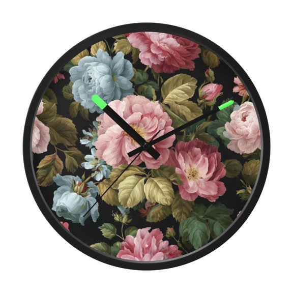 Indoor 12' Voice-Activated Luminous Decoration Wall Clock With LED Night Light Rococo-style