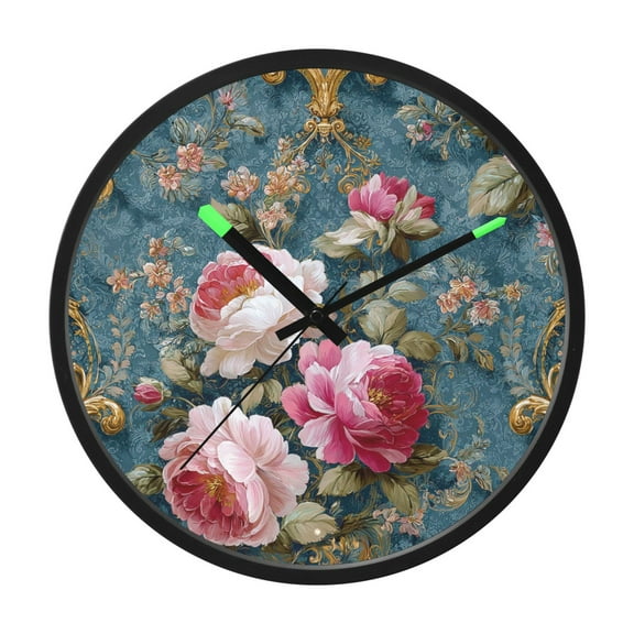 Indoor 12' Voice-Activated Luminous Decoration Wall Clock With LED Night Light Rococo-style