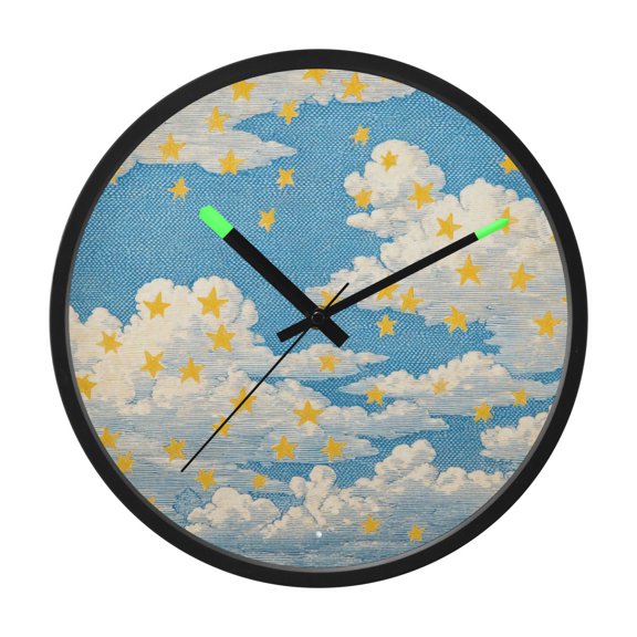 Indoor 12' Voice-Activated Luminous Decoration Wall Clock With LED Night Light Simple Graphic Design