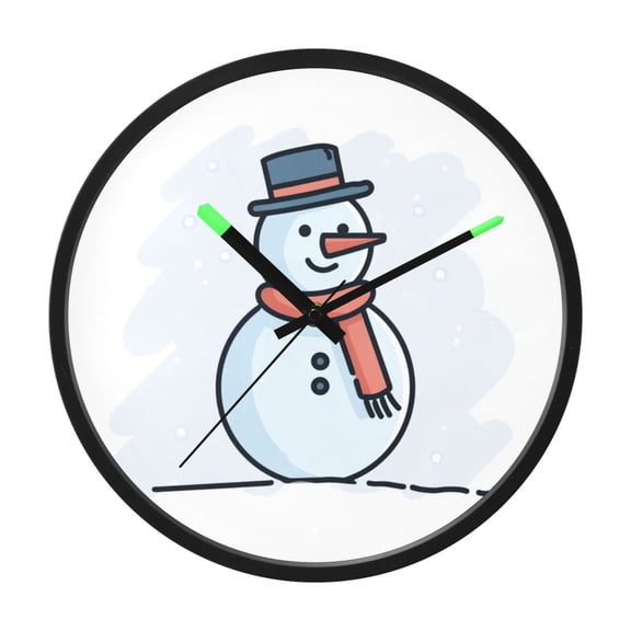 Indoor 12' Voice-Activated Luminous Decoration Wall Clock With LED Night Light Simple Line Drawing