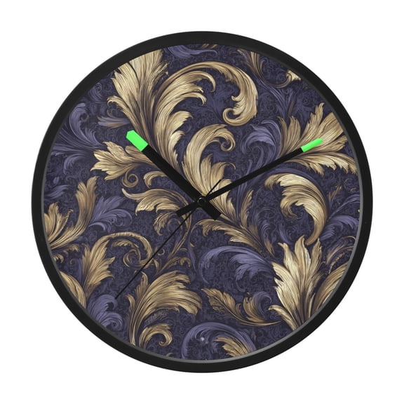 Indoor 12' Voice-Activated Luminous Decoration Wall Clock With LED Night Light Sophisticated Pattern
