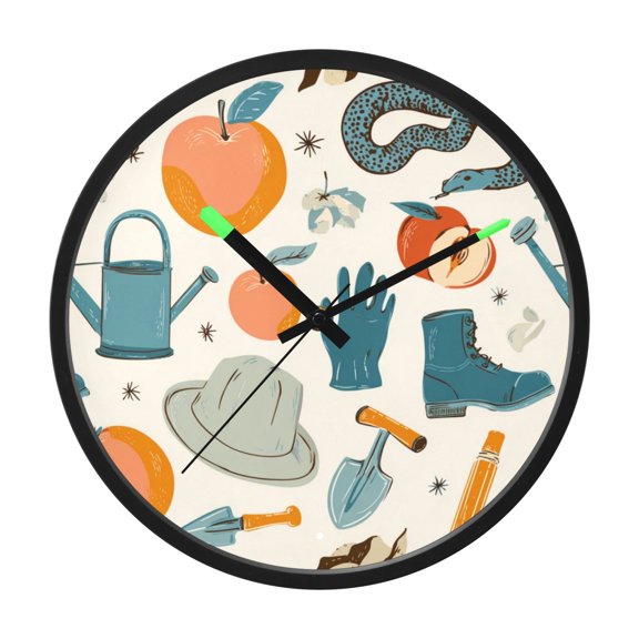 Indoor 12' Voice-Activated Luminous Decoration Wall Clock With LED Night Light Spring Collection