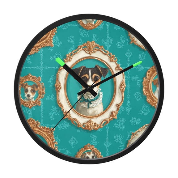 Indoor 12' Voice-Activated Luminous Decoration Wall Clock With LED Night Light The Little Dog Wearing Victorian