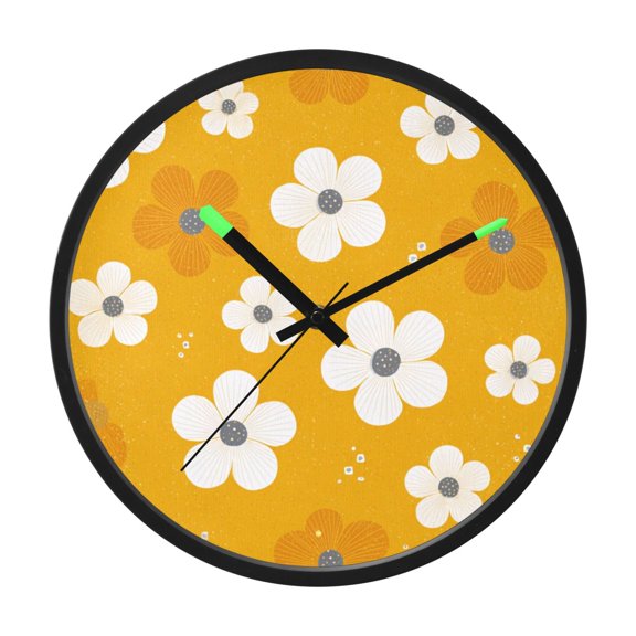 Indoor 12' Voice-Activated Luminous Decoration Wall Clock With LED Night Light Tileable Artwork