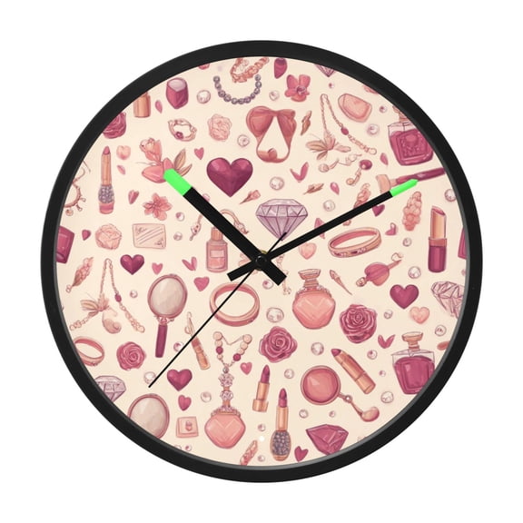 Indoor 12' Voice-Activated Luminous Decoration Wall Clock With LED Night Light Valentine's Day-themed Elements