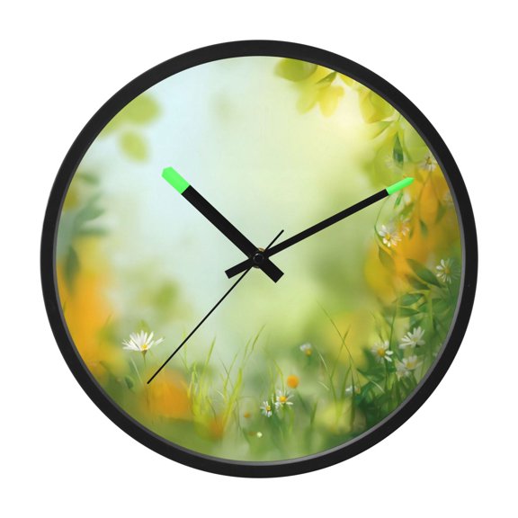 Indoor 12' Voice-Activated Luminous Decoration Wall Clock With LED Night Light Vector Blurred Background