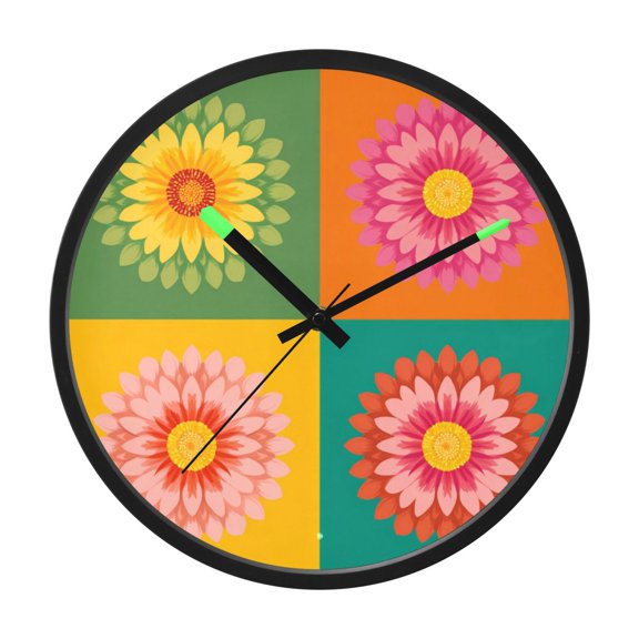 Indoor 12' Voice-Activated Luminous Decoration Wall Clock With LED Night Light Vector Designs