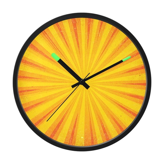 Indoor 12' Voice-Activated Luminous Decoration Wall Clock With LED Night Light Yellow and Orange Background
