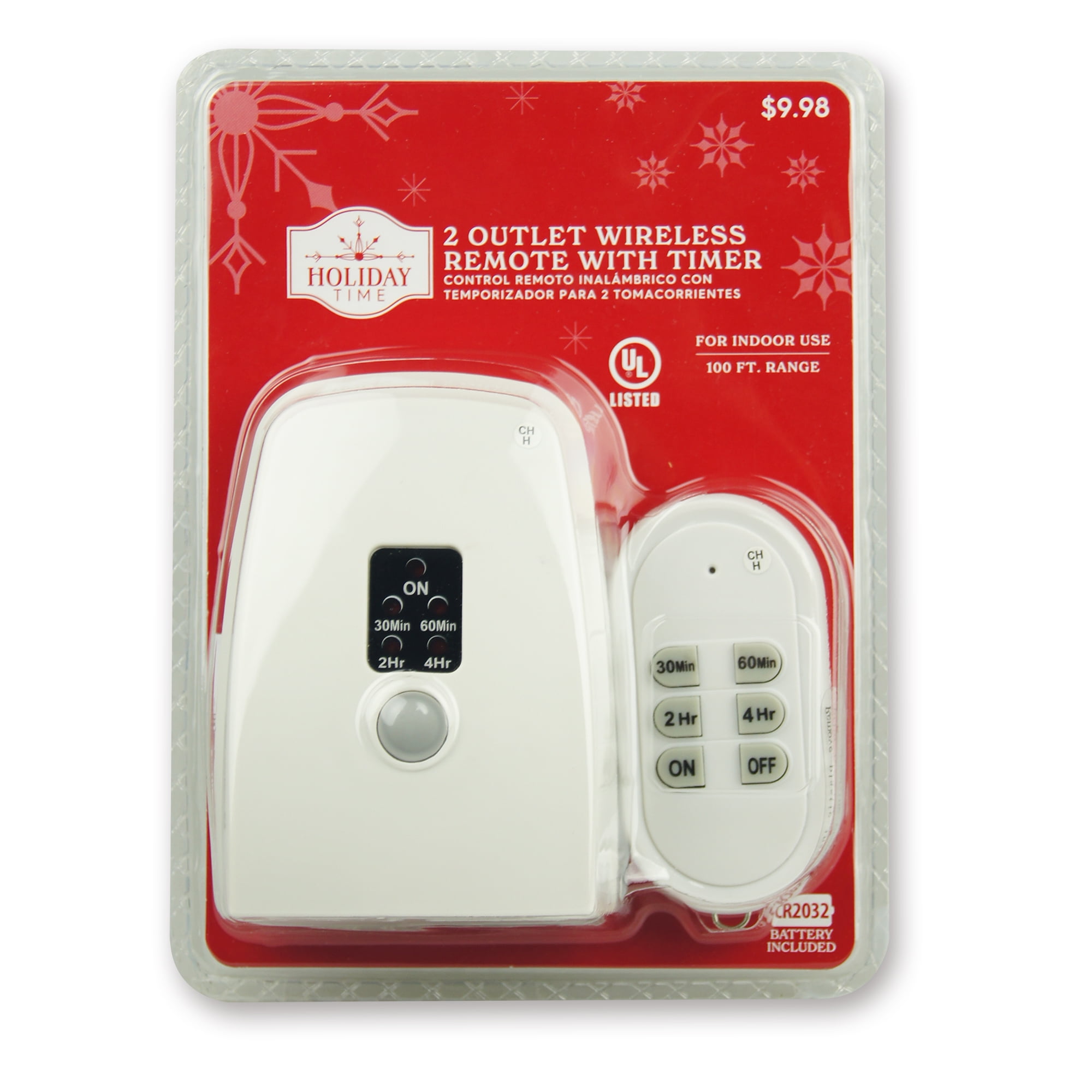 2-Way Outdoor Remote Control Outlet with Countdown Timer