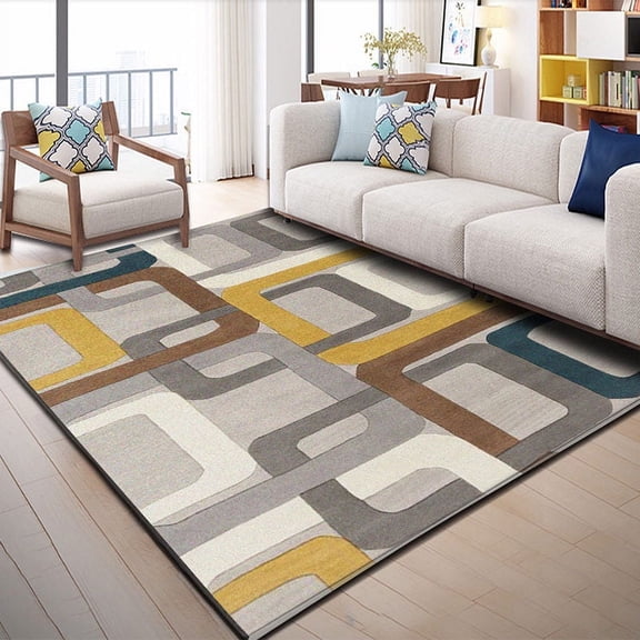Indoor 3D Patterns Rug, Easy Cleaning, Non Shedding, Bed Room, Living Room, Dining Room, Backyard, Deck, Patio-4x8ft