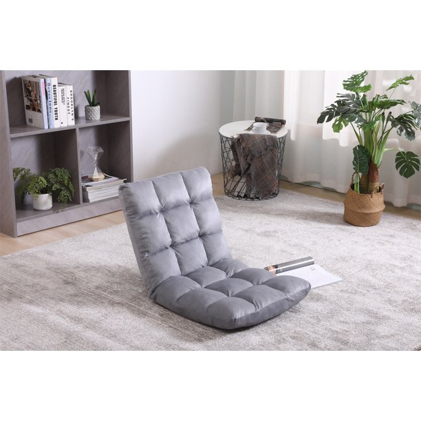 Indoor 5Position Adjustable Floor Chair with Back Support,Portable