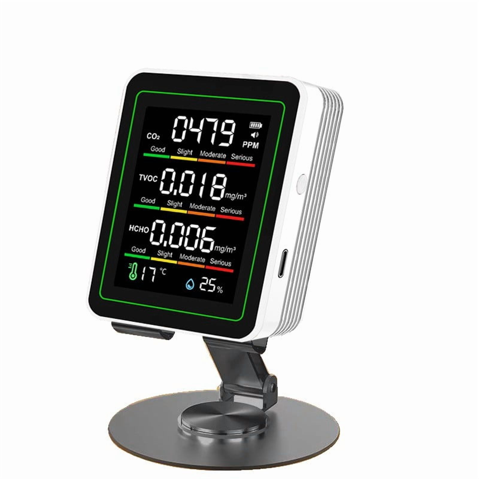 Indoor 5-in-1 Carbon Dioxide Air Quality Monitor Humidity & Temperature Detector
