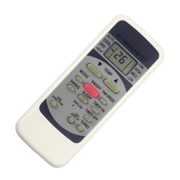 Indoor AC Remote Control, Large Display Window, Multi Function Button Layout, Sleep Timer Access, Compact 13.5 cm Body, Powered