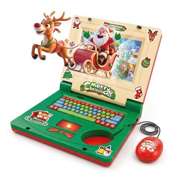 Indoor Activity Learning Computer for Preschool Use Colorful Musical Laptop Toy with Attached Keyboard Layout Parent Shared Fun