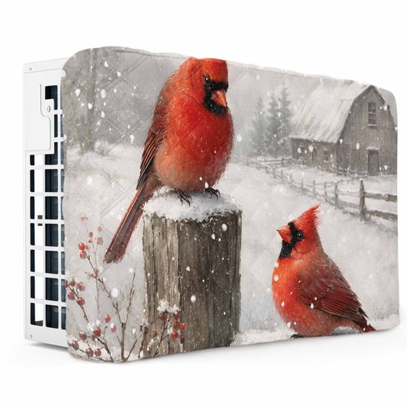 Window 98 Red Red Christmas Indoor Air Conditioner Cover, Snowman Golden Tree Xmas ...