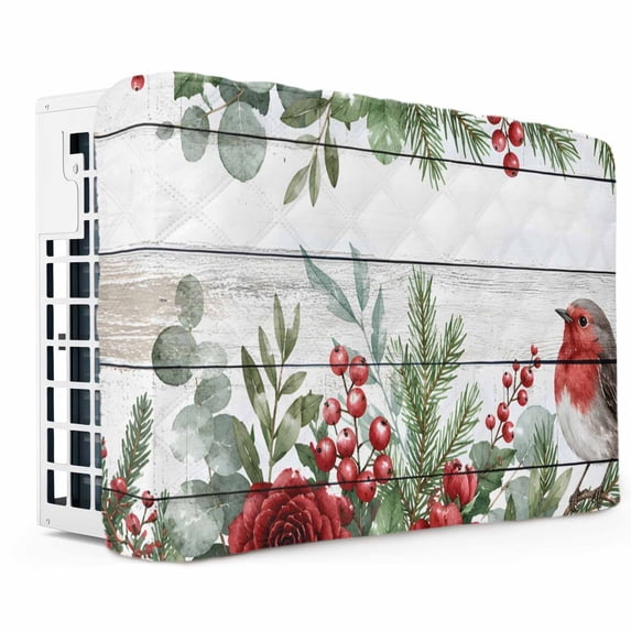 Indoor Air Conditioner Cover, Christmas Flowers Window AC Unit Cover ...