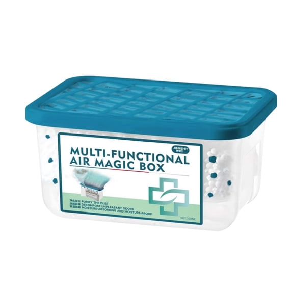Indoor Air Purification Dust Removal Magic Box, 1 Pc 350ml Multi-Functional Air MagicBox, Vacuum Magic Box for car, Bedroom, New House, Office, Closet, Automatic Dust-Sucking, 5.11"x3.54"x2.75", Blue