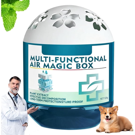 Indoor Air Purification Dust Removal Magic Box,Multi-Functional Air Magic Box,Automatic Dust Collection Air Box, Odor Eliminator Air Freshener, Office, Bedroom, Pet Areas (120g)