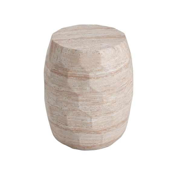 Indoor And Outdoor Barrel Honeycomb Accent Table Lightweight MGO Concrete With Wood Finish For Living Room Patio Garden