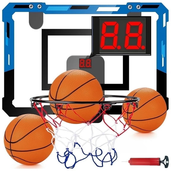 Indoor Basketball Hoop Automatic Scoring Electronic Scoreboard with 3 Balls Basketball Toy for Kids