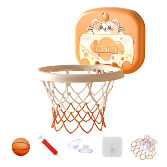 Indoor Basketball Hoop Set with Mini Basketball, Pump, Suction Cups & Hook - Fun Toy for Toddlers 1-3 Years Old, Develops Hand-Eye Coordination