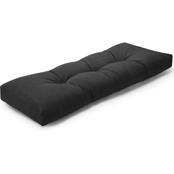 Indoor Bench Cushions, Tufted High-Density Foam Cushions for Indoor Furniture, Soft Bench Seat Cushion with Non-Slip Bottom, 36" X 14" X 4 (Black)