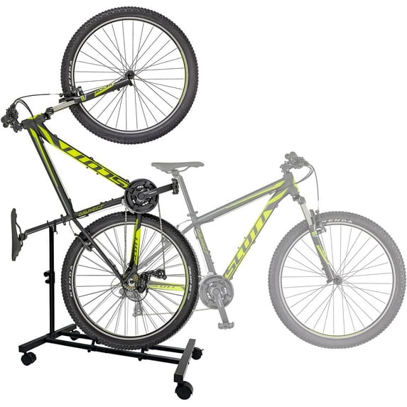 stusgo Vertical Bike Stand Movable with Casters, Freestanding Indoor Bike Storage Rack Upright Bicycle Floor Stand Indoor Bike Holder with Adjustable Height for Garage & Apartment