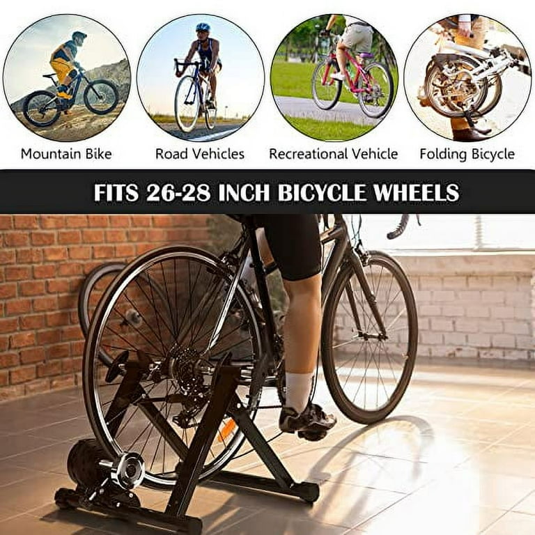 Indoor Bike Trainer Stand for Exercise Noise Reduction Stationary Bike Converter 8 Level Magnetic Resistance Bike Trainer for Riding Trainer for