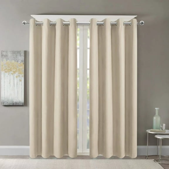 Indoor Blackout Curtain 52x72inch Beige, 1 Panel