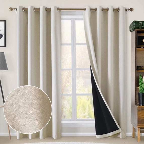 Indoor Blackout Curtain 70x84inch Beige, 1Panel