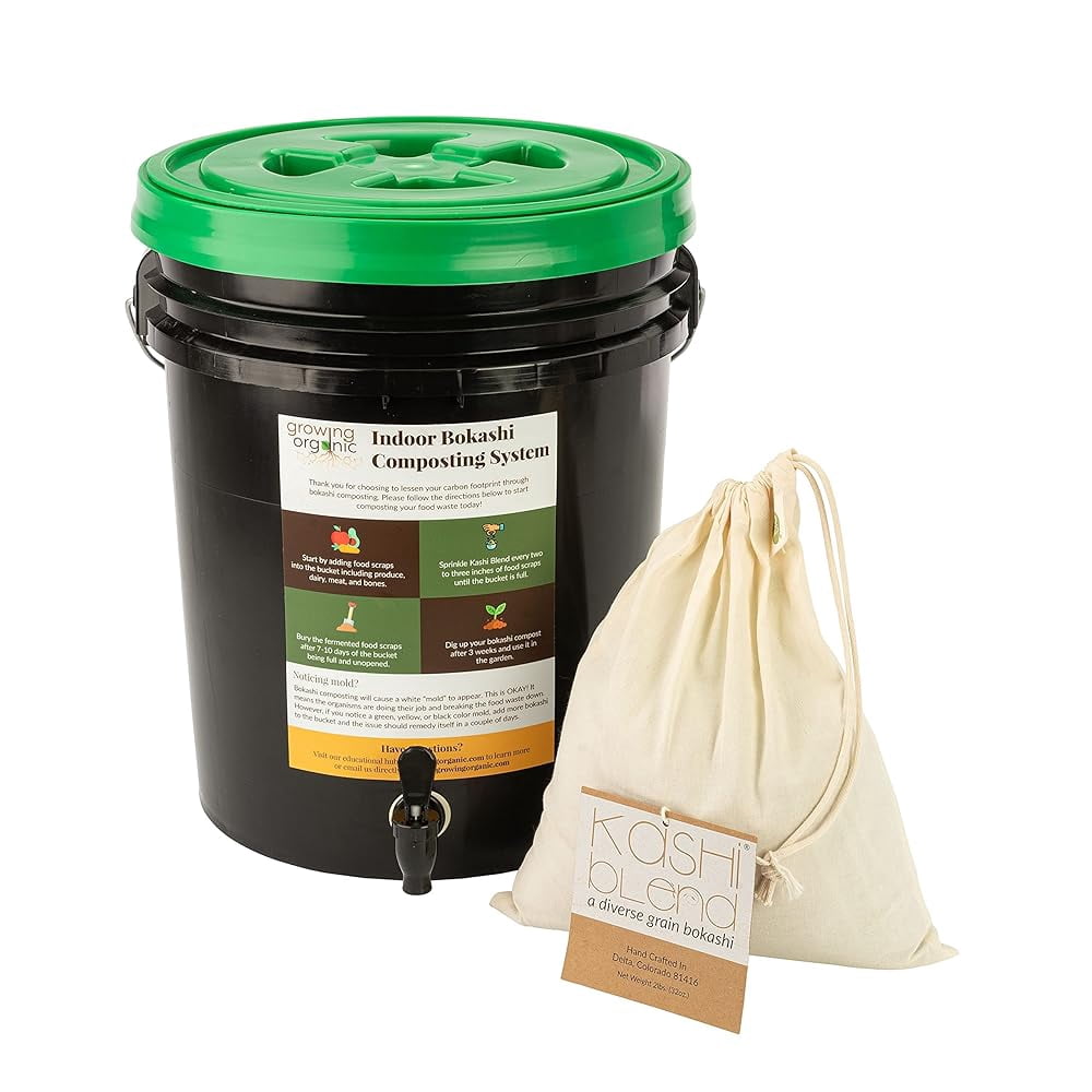 Indoor Bokashi Composting System Kitchen Compost Buckets With A Spout
