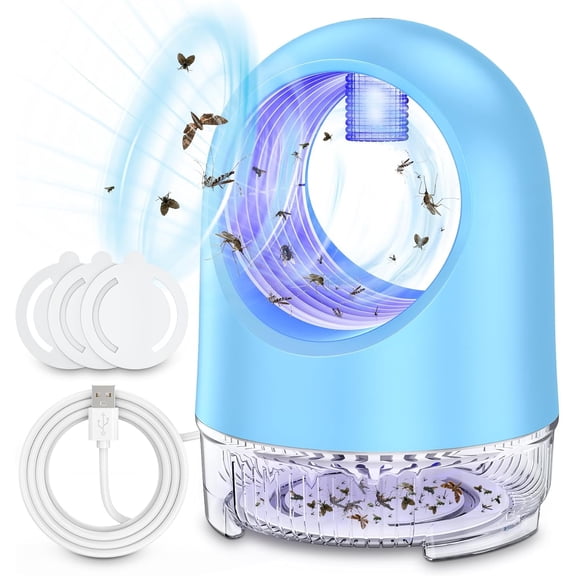 Indoor Bug Catcher, Fan-Powered Fly Trap for Home Traps Fruit Flies, Gnats, Mosquitoes, Moths | Quiet Design with Sticky Glue Boards
